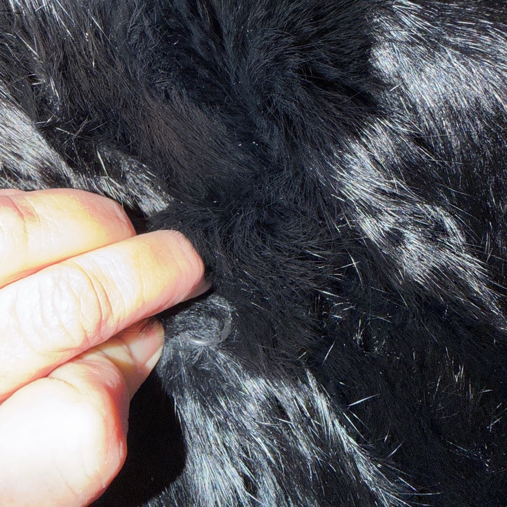 Vintage Bermans black rabbit fur coat sz M - Picture 9 of 9